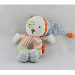 Doudou hochet ours orange vert bleu Beauty Sleep BABY SUN