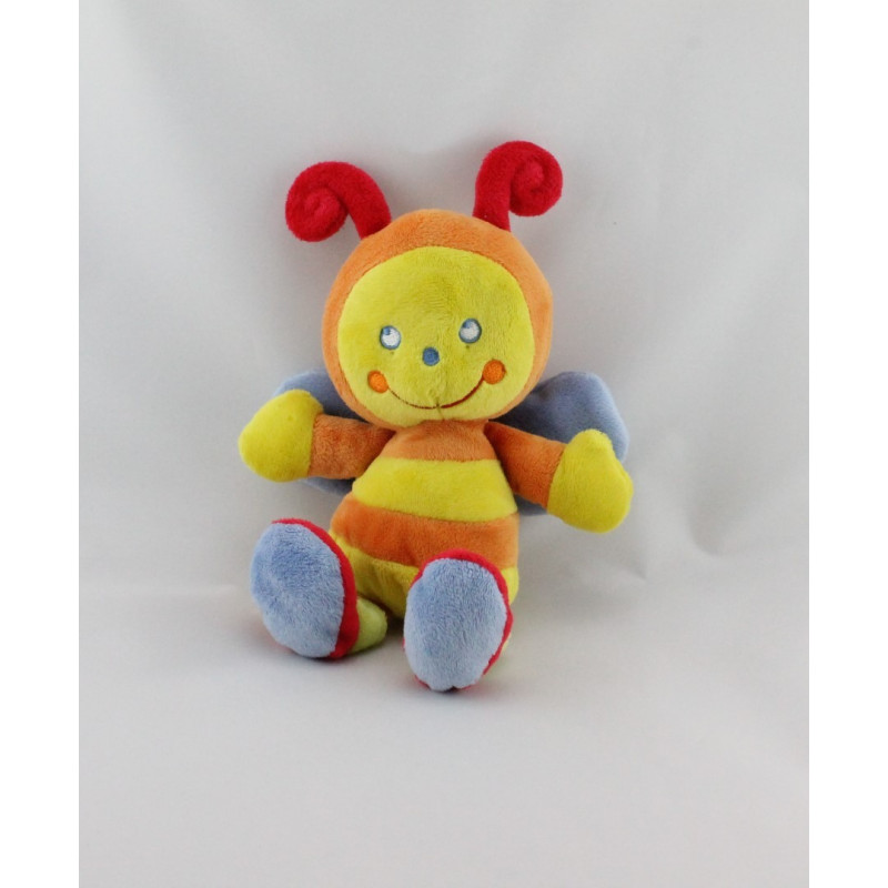 Doudou abeille papillon jaune orange rouge bleu POMMETTE