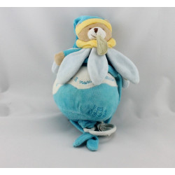Doudou et compagnie Ma boite à musique collector ours fleur pétale bleu blanctale bleu Tatoo