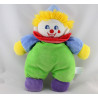 Doudou clown vert bleu violet jaune rouge MAXITA