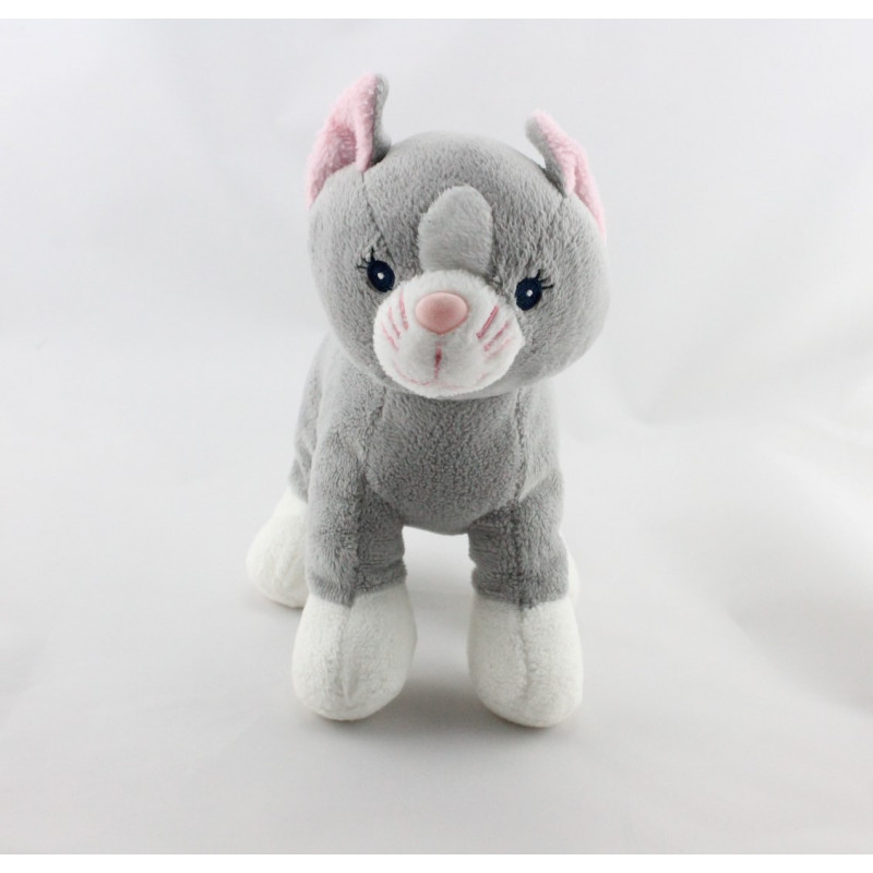 Doudou chat gris blanc GIPSY