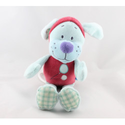 Doudou musical chien rouge bleu TEX BABY