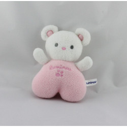 Doudou souris blanche rose LUMINOU