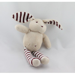 Doudou lapin beige rayé marron SERGENT MAJOR