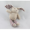 Doudou lapin beige rayé marron SERGENT MAJOR