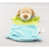 Doudou plat Chien bleu vert Nicotoy 