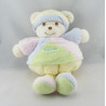 Doudou ours boule jaune rose bleu vert bonnet TAKINOU