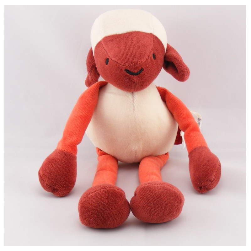 Doudou mouton blanc rouge MARESE