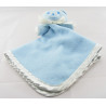 Doudou plat ours Musti bleu couverture Mustela