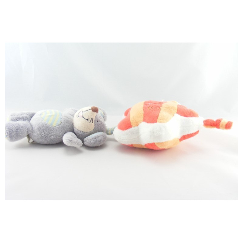 Doudou plat vache vert bleu rose BIESSE BABY