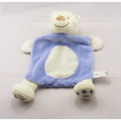 Doudou plat chat mauve blanc KIABI