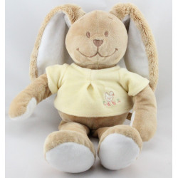 Doudou lapin beige pull jaune Gaspard NOUKIE'S