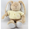 Doudou lapin beige pull jaune Gaspard NOUKIE'S