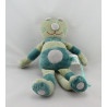 Doudou chat vert bleu DPAM