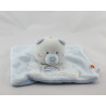 Doudou plat ours blanc bleu SUCRE D'ORGE