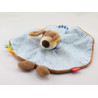 Doudou plat rond chien bleu pois marron SIGIKID