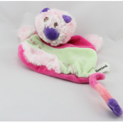 Doudou plat chat rose vert violet CATIMINI