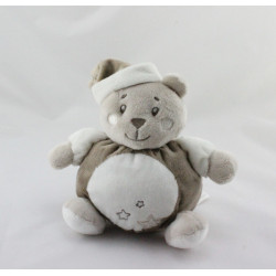 Doudou ours blanc gris marron étoiles KIMBALOO
