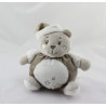 Doudou ours blanc gris marron étoiles KIMBALOO