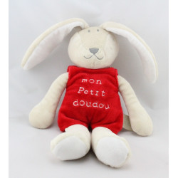 Doudou lapin beige rouge mon petit doudou TAPE A L'OEIL