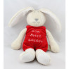 Doudou lapin beige rouge mon petit doudou TAPE A L'OEIL