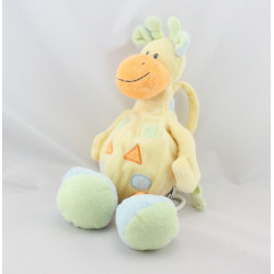 Doudou musical Girafe jaune bleu avec formes NATTOU