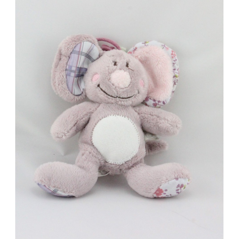 Petit Doudou souris mauve rose fleurs NOUKIE'Sleurs NOUKIE'S