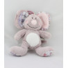 Petit Doudou souris mauve rose fleurs NOUKIE'Sleurs NOUKIE'S