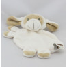 Doudou plat agneau mouton blanc beige CMP