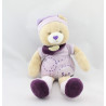 Doudou et compagnie ours mauve violet Sam
