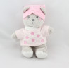 Doudou ours rose gris NICOTOY
