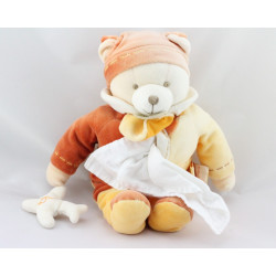 Doudou et compagnie ours cannelle avec mouchoir avion 
