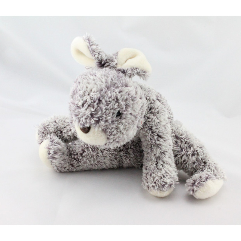 Doudou lapin gris couché NOUNOURS 