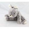Doudou lapin gris couché NOUNOURS 