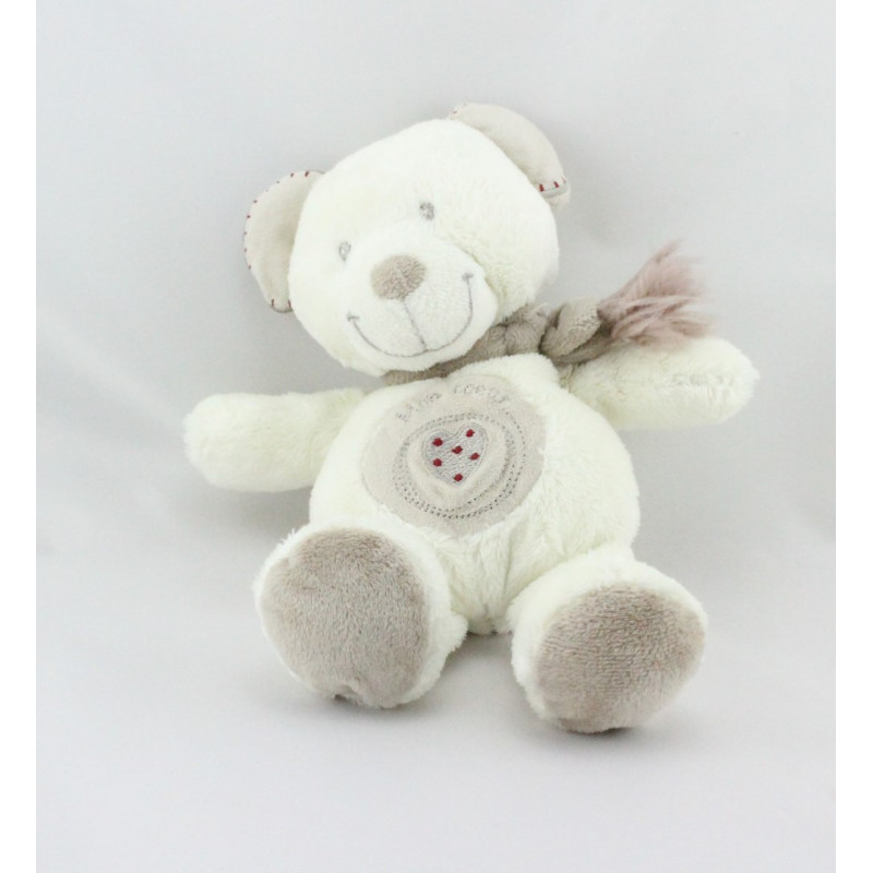 Doudou ours blanc beige Mon Coeur POMMETTE