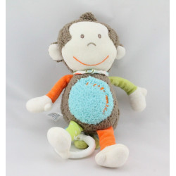 Doudou musical singe marron bleu Little Monkey BABYSUN