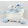 Doudou semi plat lapin blanc bleu