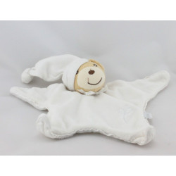 Doudou plat étoile ours blanc bonnet KALOO