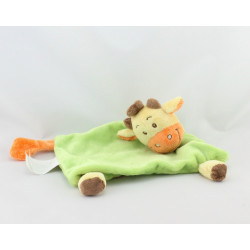 Doudou plat vache girafe vert jaune orange KIMBALOO