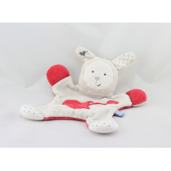 Doudou plat lapin beige rouge guitare SUCRE D'ORGE