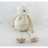 Doudou chat blanc beige poisson CA CREDIT AGRICOLE