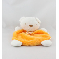 Doudou plat ours blanc orange BABYDREAM