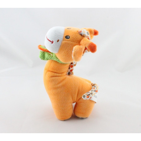 Doudou girafe orange pois NICOTOY 