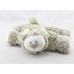 Doudou chat beige blanc Oscar J-LINE