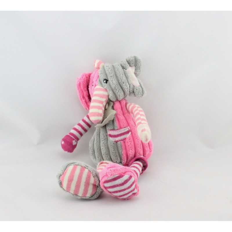 Doudou éléphant gris rose HISTOIRE D'OURS