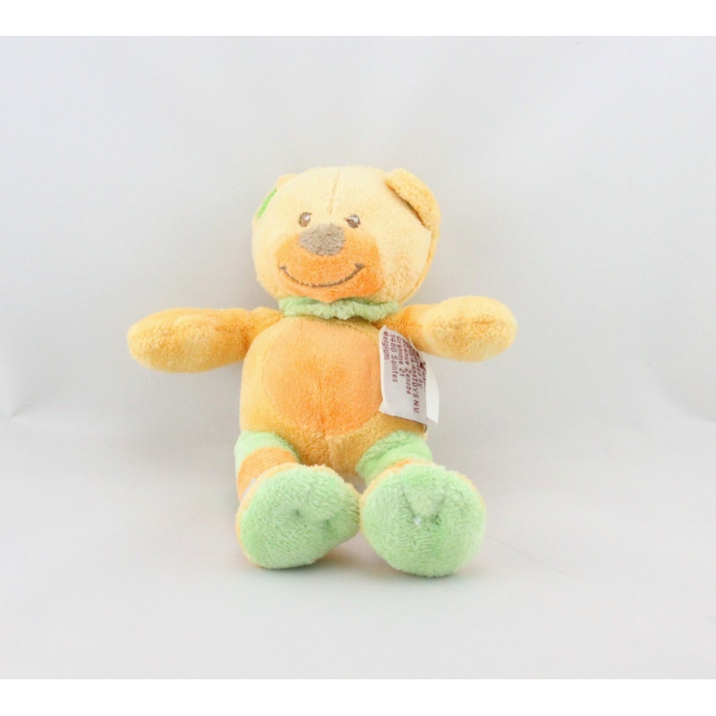 Doudou ours orange vert bleu BENGY