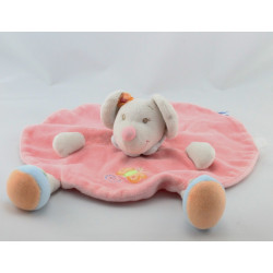 Doudou plat rond souris rose papillon NATTOU 
