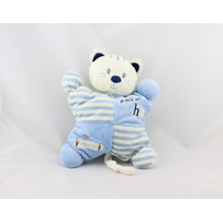 Doudou semi plat chat bleu je suis un chat comme ça NICOTOY