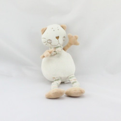 Doudou chat blanc beige CA CREDIT AGRICOLE