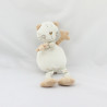 Doudou chat blanc beige CA CREDIT AGRICOLE